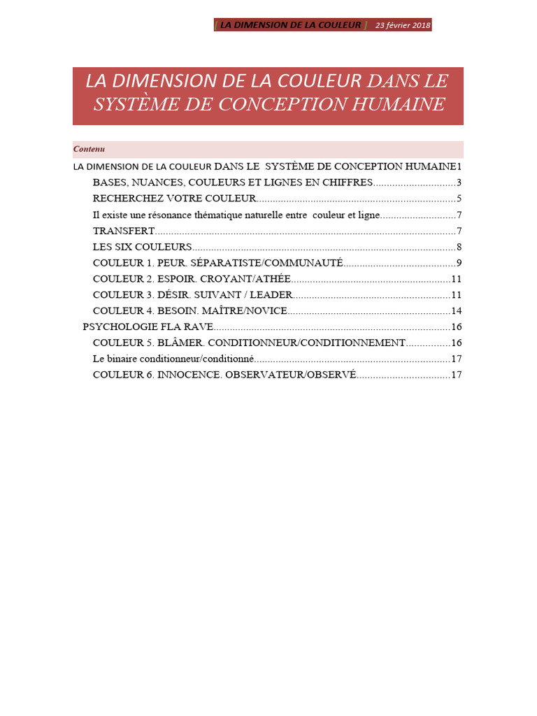 Couleurs Conception Humaine | PDF | Motivation | Motivant