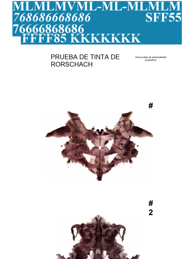 Prueba De Mancha De Tinta De Rorschach Pdf Las Emociones Sicología