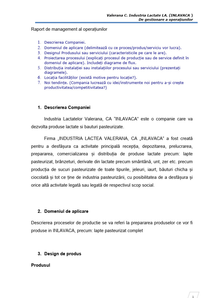 Raport de Management Al Operațiunilor | PDF