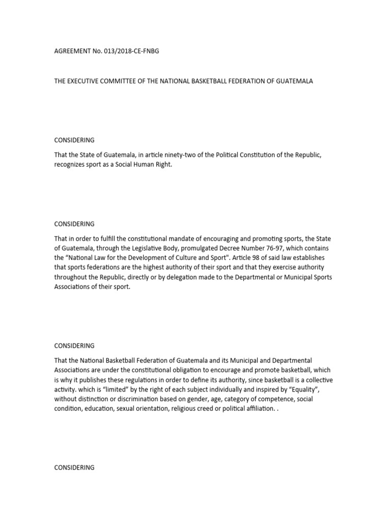 General Regulations of FNBG Guatemala Basketball Federation | Download