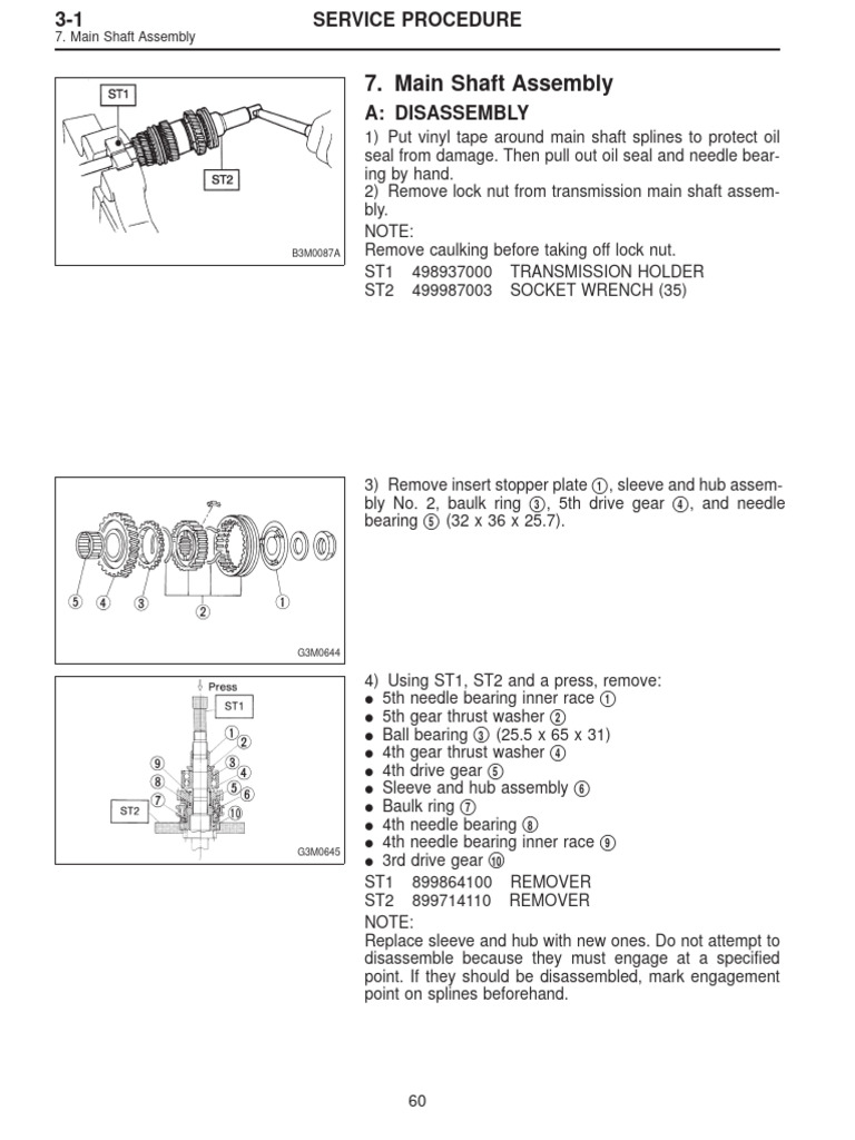 Main Shaft Assembly Disassembly Guide | PDF | Gear | Bearing (Mechanical)