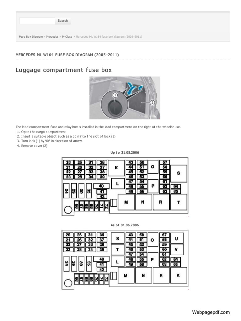 Mercedes w164 M Class Fuse Relay | PDF | Manufactured Goods | Vehicle