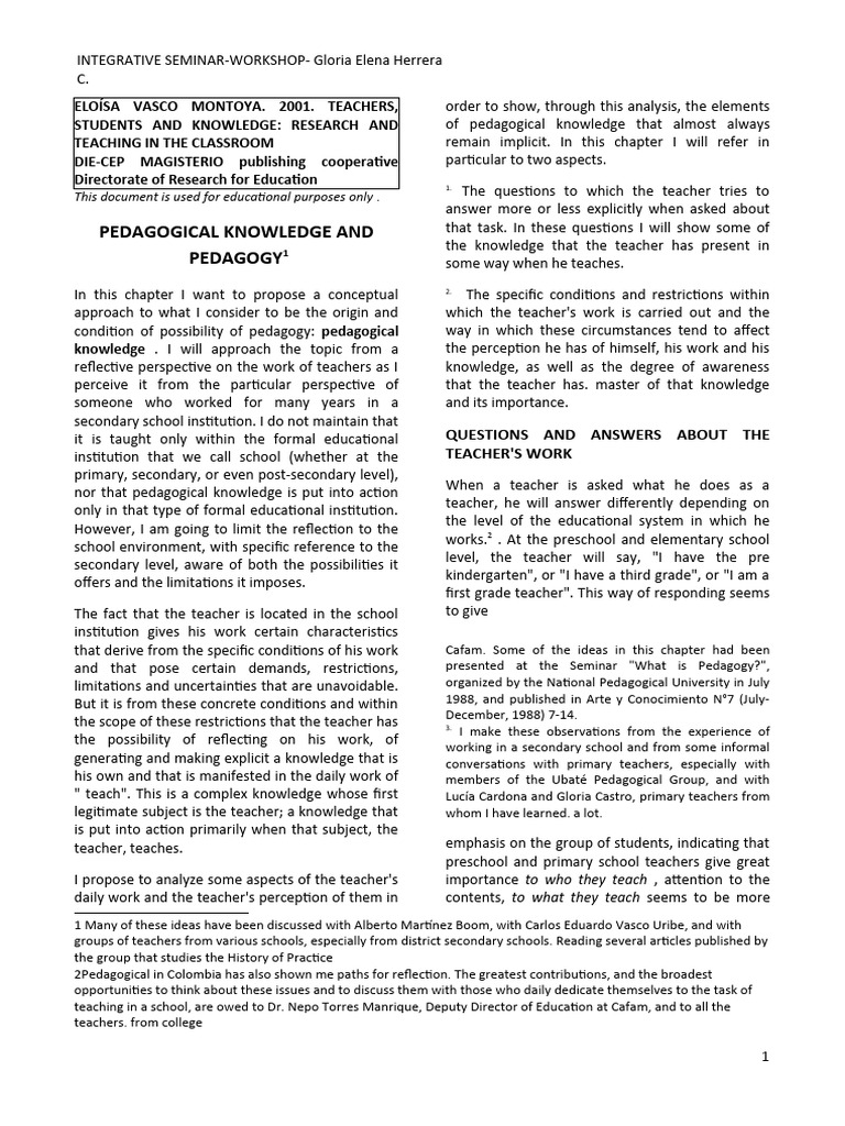 Understanding Pedagogical Knowledge | PDF | Knowledge | Teachers