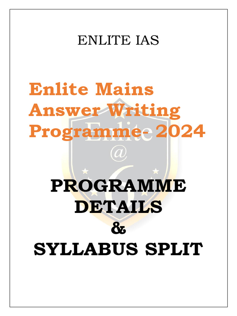 Enlite IAS Mains Answer Writing 2024 | PDF | Governance