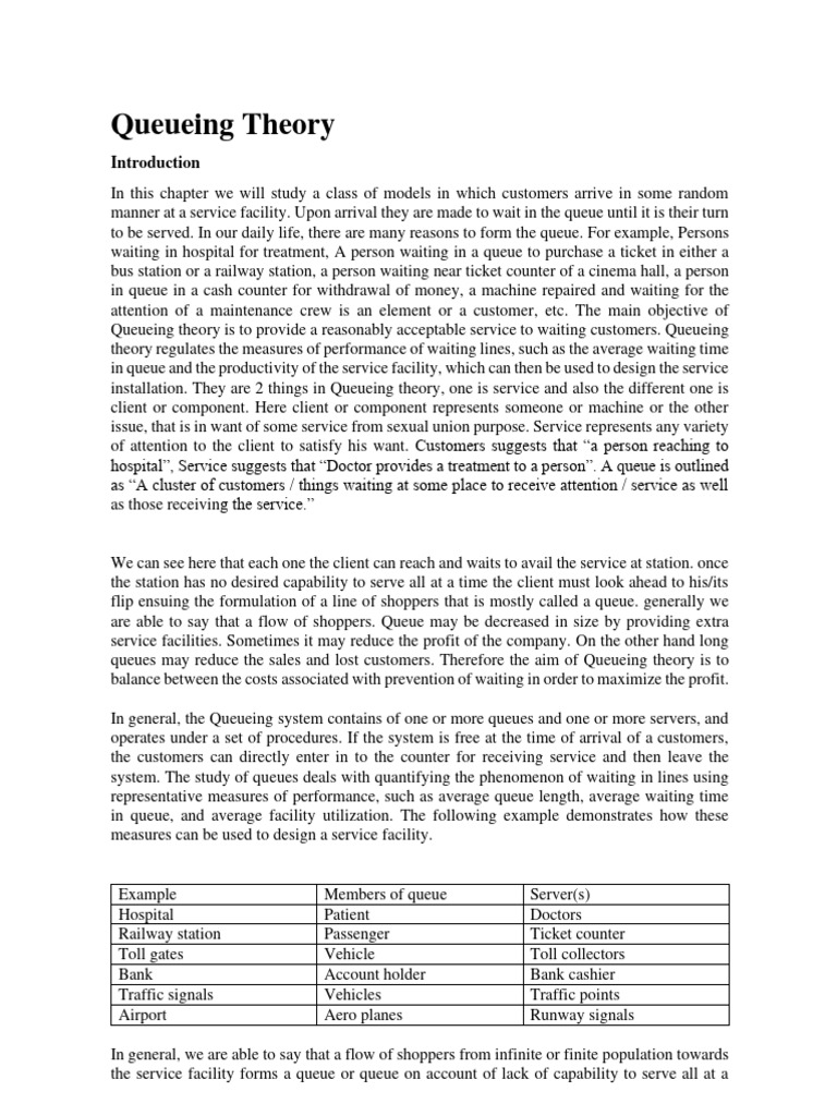 Week 13 queueing theory notes pdf applied mathematics