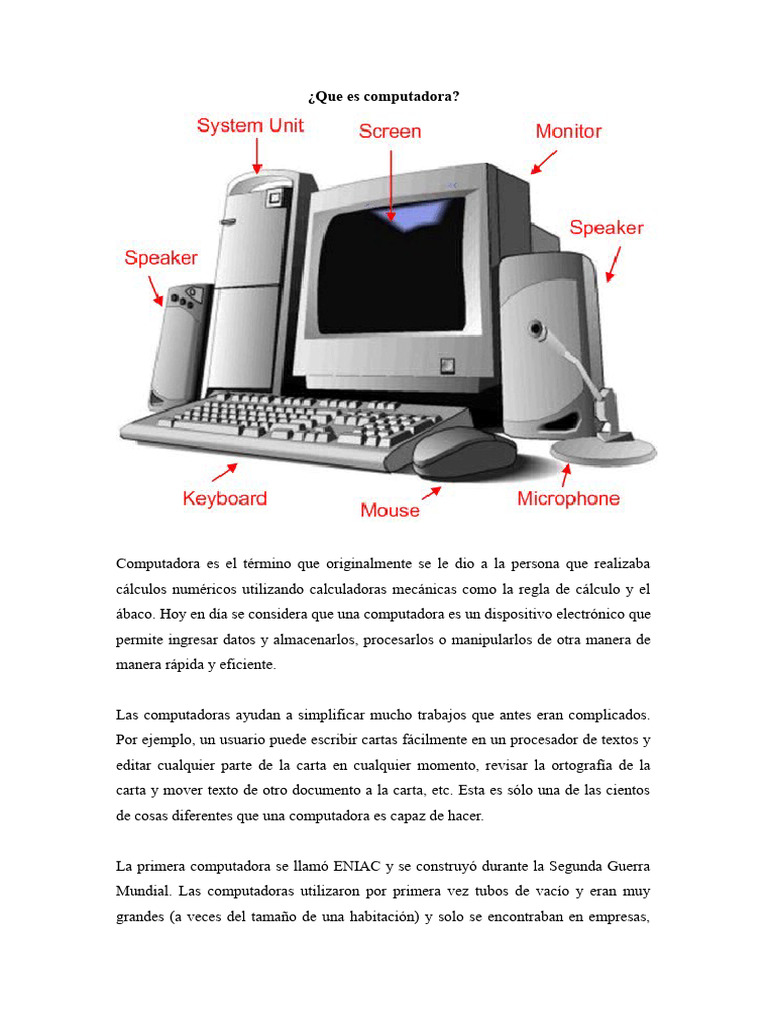 Conceptos Básicos de Informática | PDF | Hardware de la computadora ...