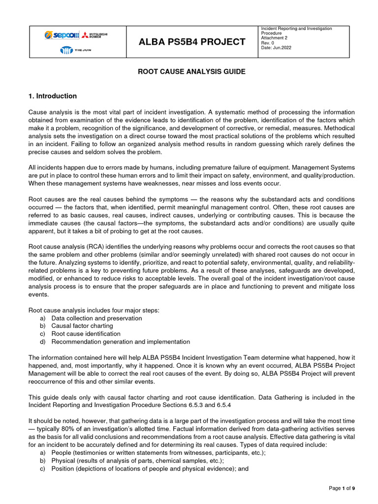 Root Cause Analysis Guide for Incidents | PDF | Causality