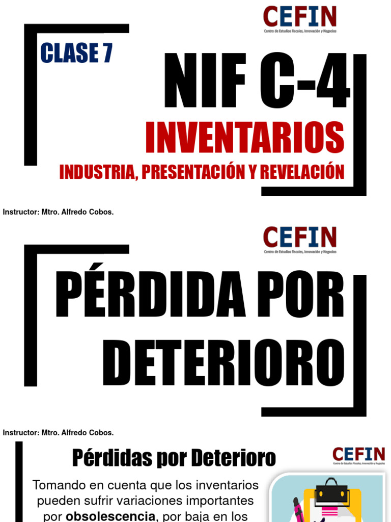 S Nif C4 Inventarios Clase 7 Material Pdf Costo Valoración