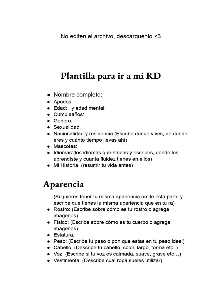 Plantilla para Tu RD - 3 | PDF