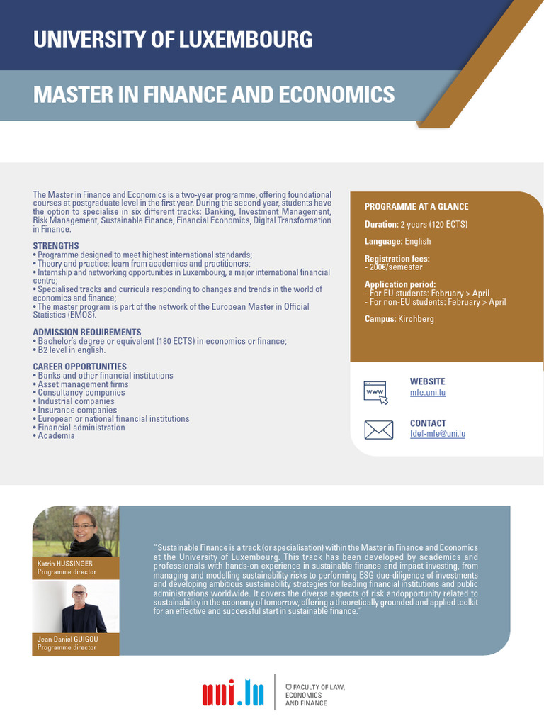 Master in Finance and Economics Program | PDF | Financial Economics ...