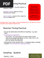 AQA GCSE Reaction Time Practical Guide | PDF