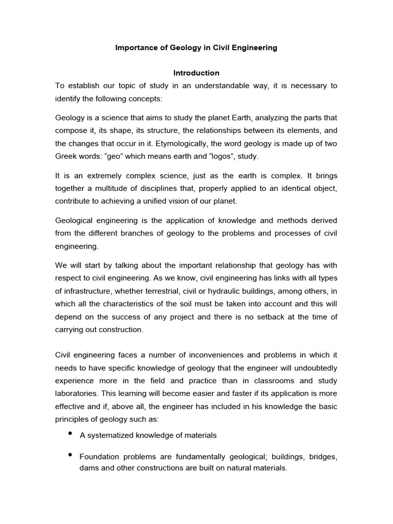 Geology's Role in Civil Engineering | PDF | Lime (Material) | Geology