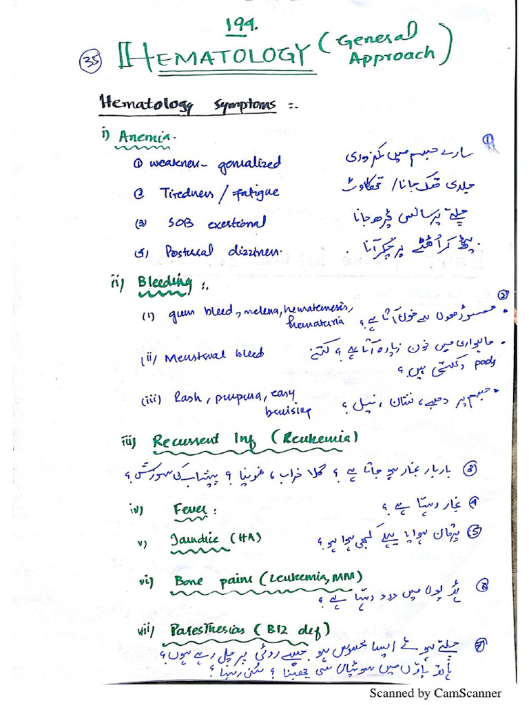 Hematology Notes - 1 | PDF