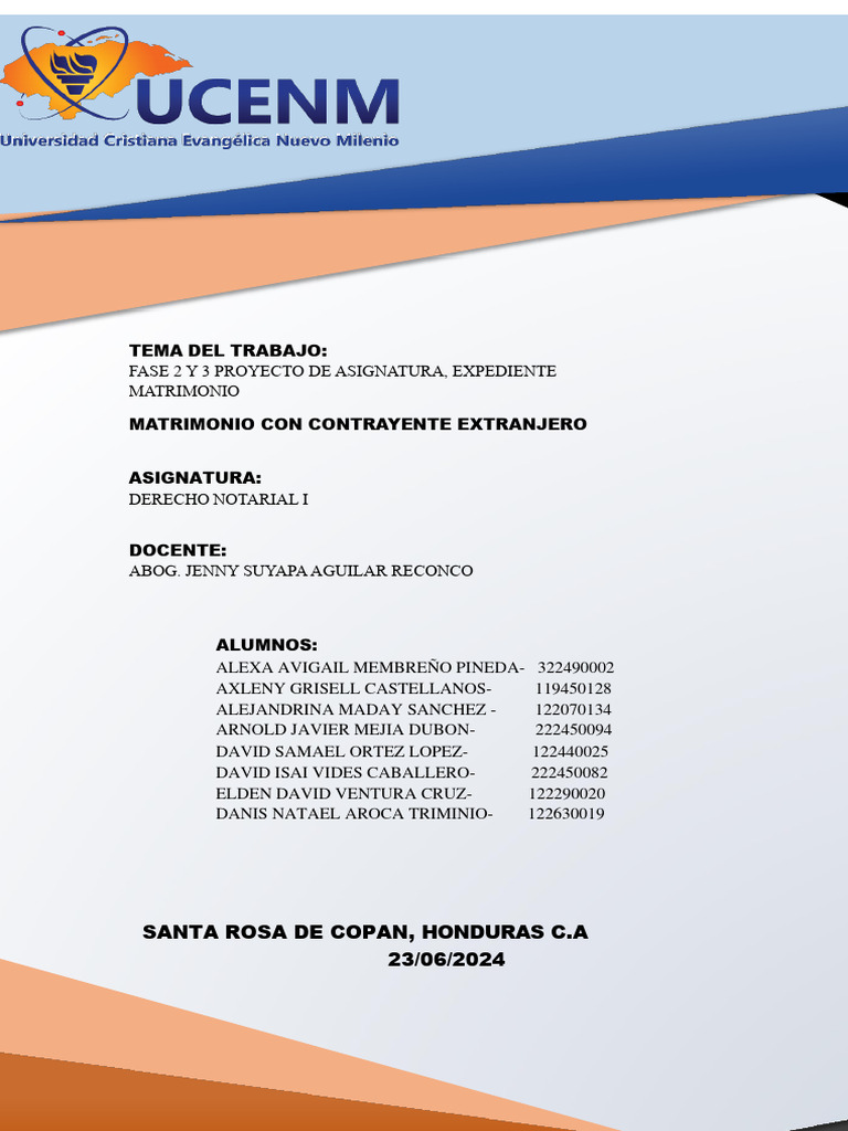 Fase 2 y 3 Notarial - Grupo 1, Matrimonio Con Contrayente Extranjero ...