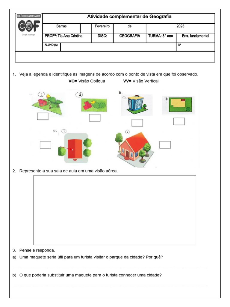 Atividades de Geografia para 3º Ano | PDF