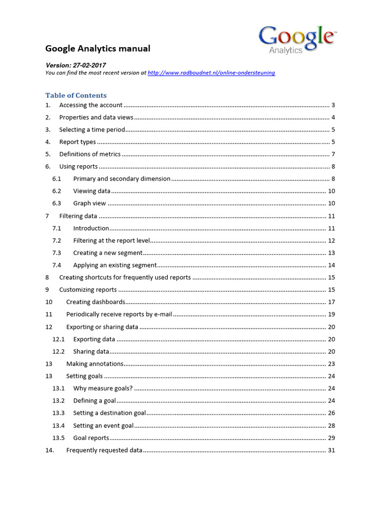 Google Analytics Manual | PDF | Search Engine Optimization | Websites