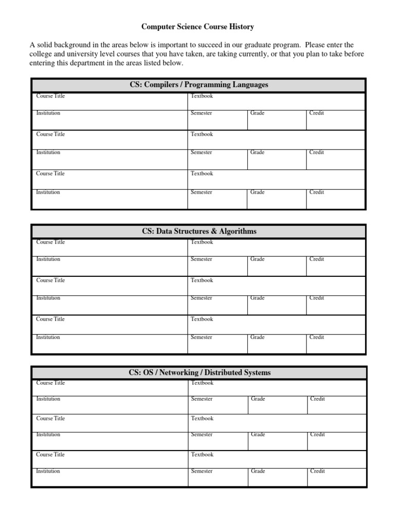 Graduate CS Course Prerequisites | PDF | Career & Growth | Computers