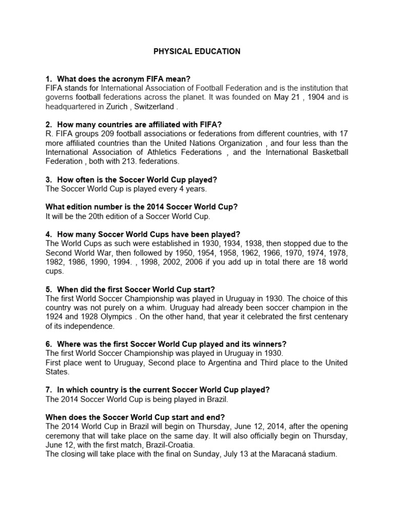 Understanding FIFA and the World Cup | PDF | Fifa World Cup ...