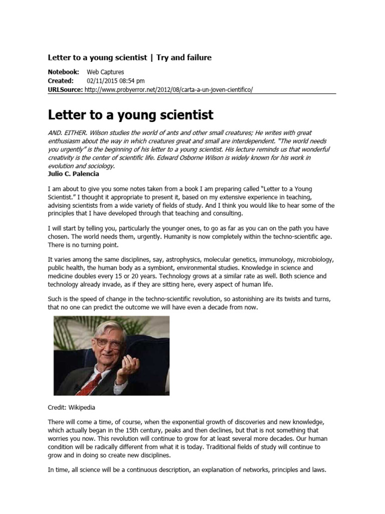 Letters To A Young Scientist | PDF | Mathematics | Science