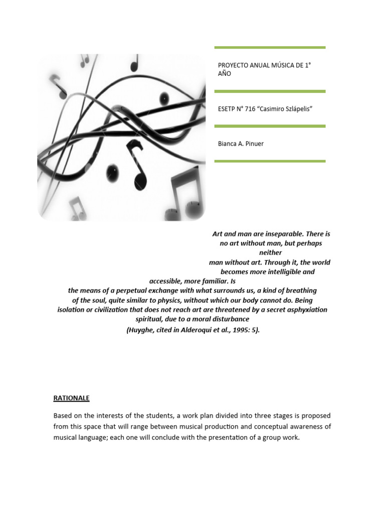 Music Education Project for Adolescents | PDF | Thought | Creativity