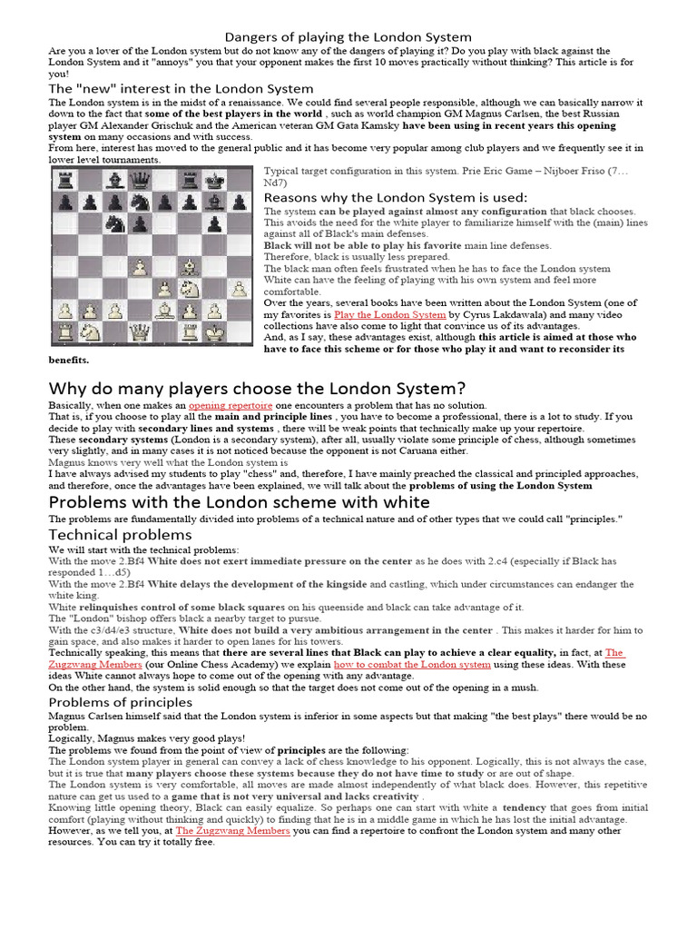 Dangers of Playing The London System | PDF | Chess Openings ...