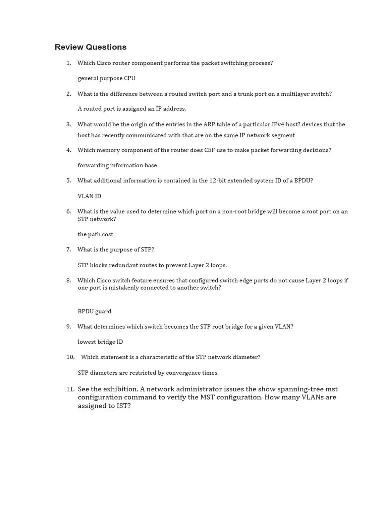 CCNP Network Configuration Review | PDF | Computer Network | Router ...