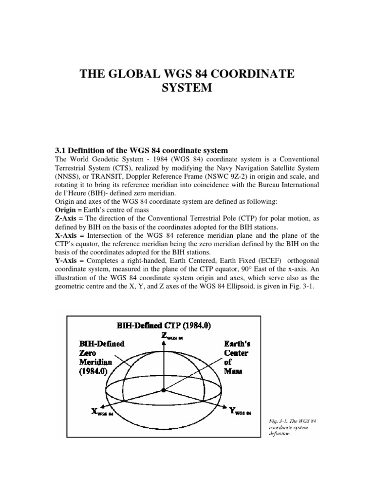 The Global Wgs 84 Coordinate Global Positioning System Cartography