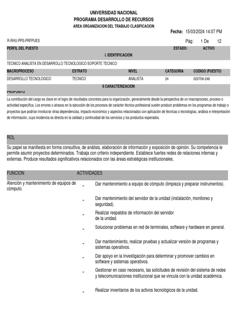 Perfil Una-Adth-Cext-30-2024 (Soporte Tecnico) | PDF | Informática ...