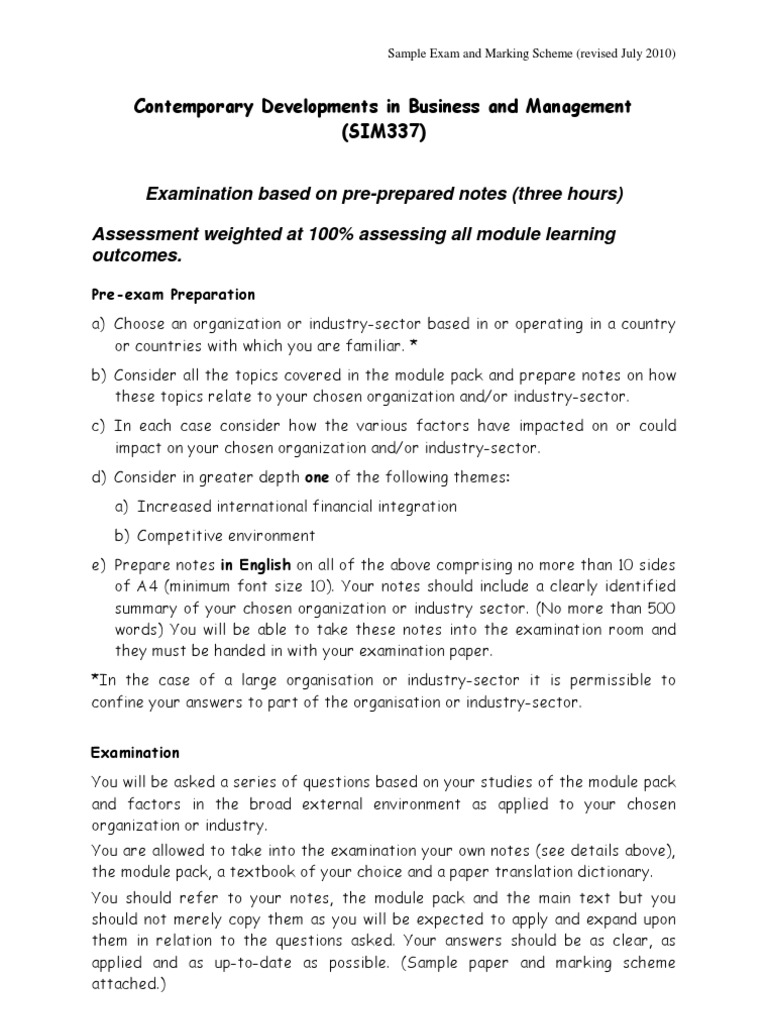 SIM337 - Sample Exam and Marking Guide | Download Free PDF | Relevance ...