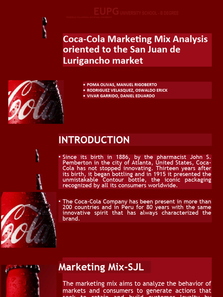 Coca-Cola Marketing Mix for San Juan | PDF | Marketing | Coca Cola