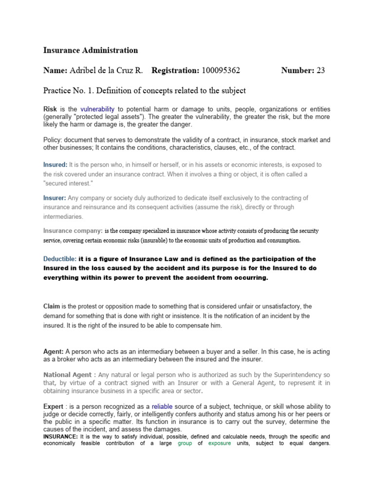 Insurance Administration | PDF | Insurance | Risk