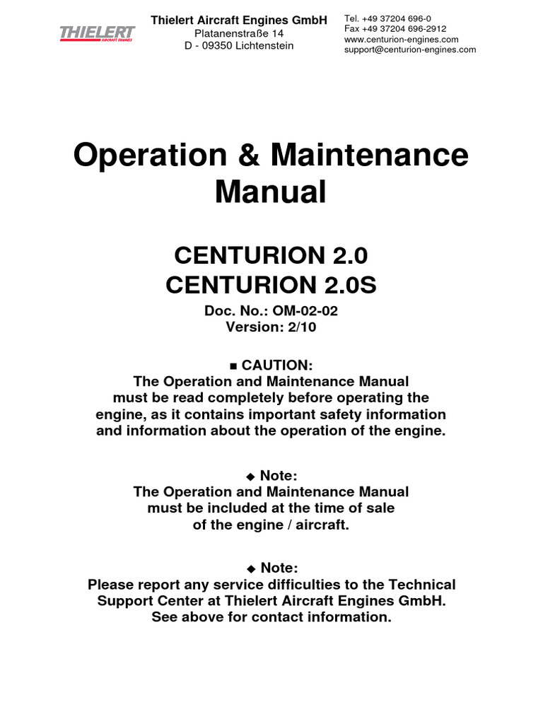 Centurion 2.0 Engine Manual | PDF | Vehicle Parts | Mechanical Engineering