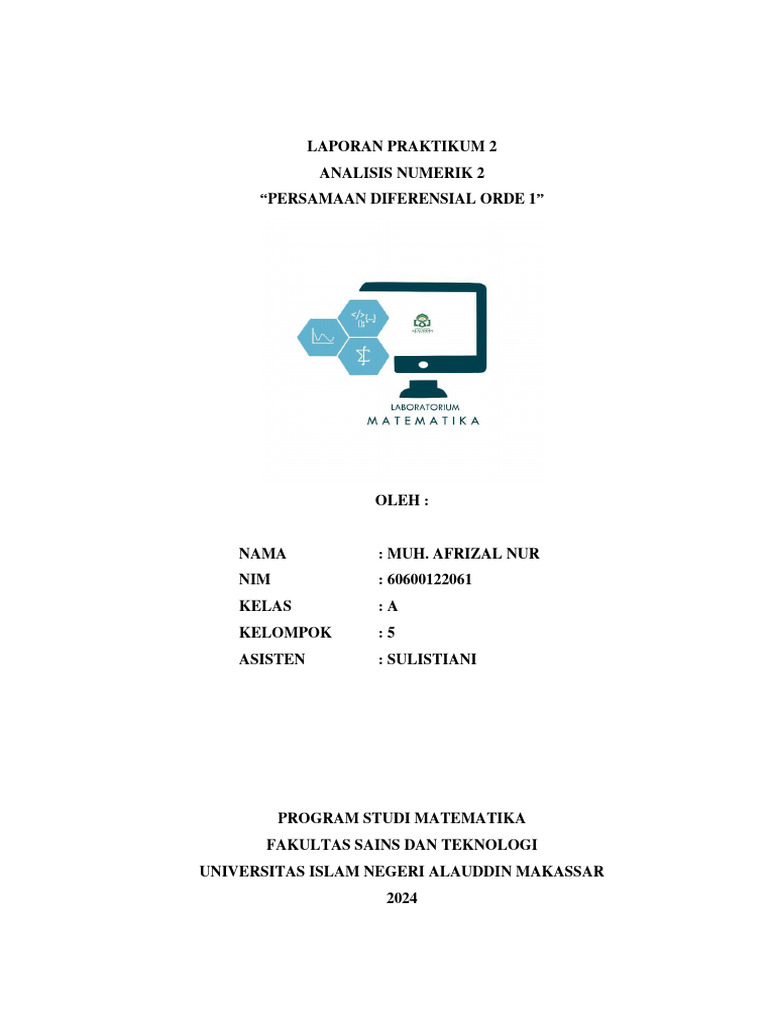 LAPORAN PRAKTIKUM 2 Analisis Numerik 2 | PDF | Sains & Matematika
