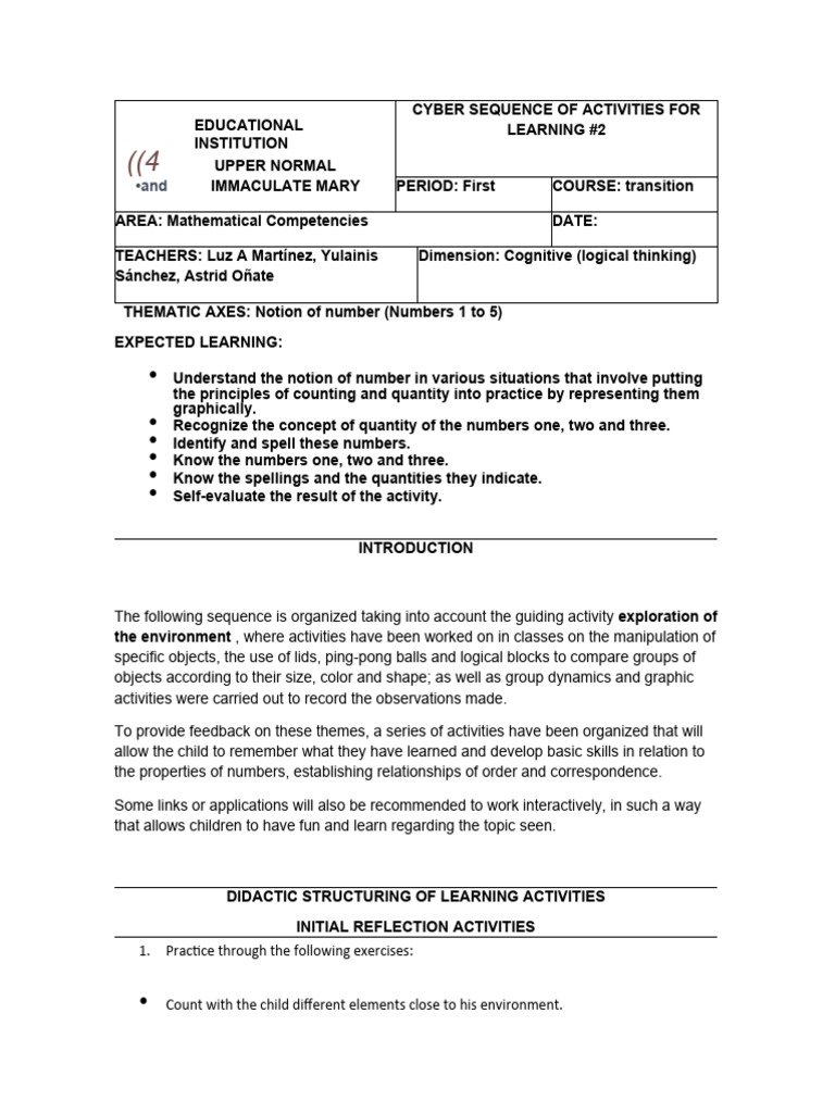 Cyber Learning Activities: Numbers 1-3 | PDF | Learning | Numbers
