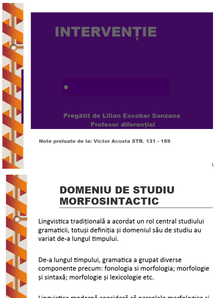 Componenta Morfosintactică | PDF