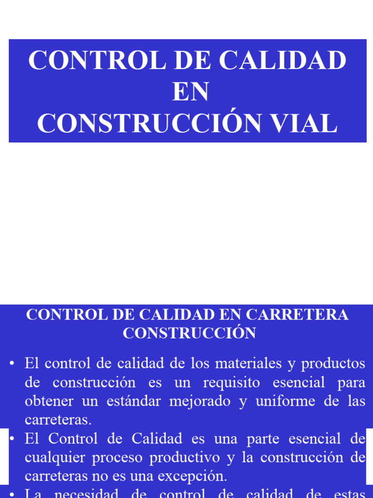 Control de Calidad en La Construcción de Carreteras | Descargar gratis ...