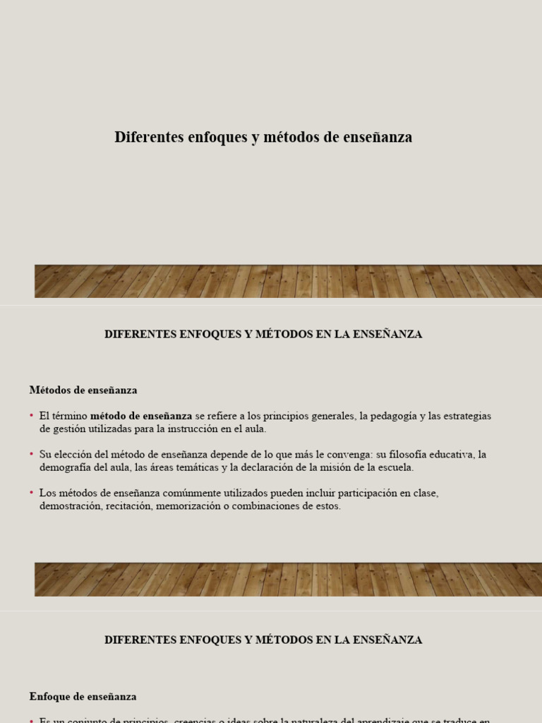 Métodos y enfoques en la enseñanza | PDF | Enseñando | Método de enseñanza