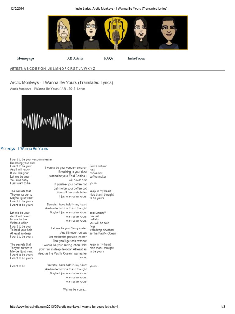 Unraveling the Enigmatic Lyrical Tapestry of Arctic Monkeys' I Wanna Be Yours
