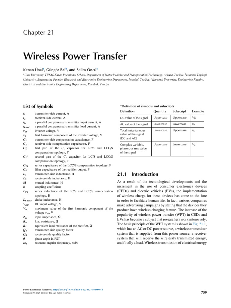Chapter 21 - Wireless Power Transfer | PDF | Power Inverter | Rectifier