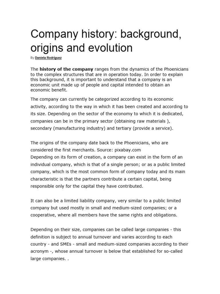 History of The Company | PDF | Capitalism | Trade