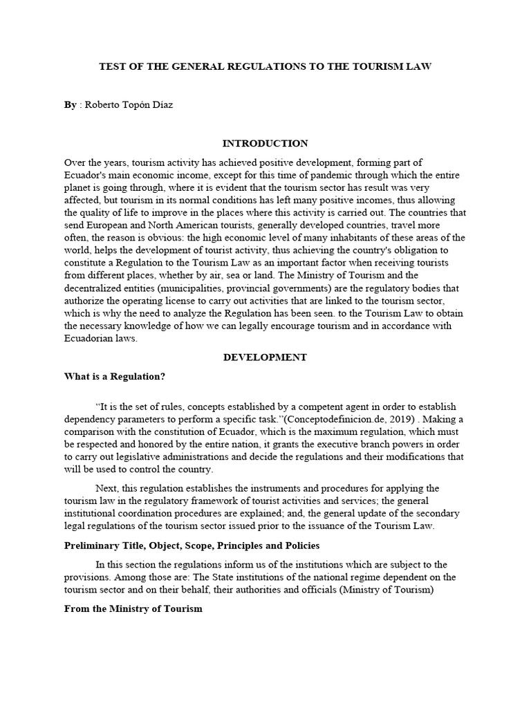 essay-regulations-to-the-tourism-law-of-ecuador-pdf-tourism-policy