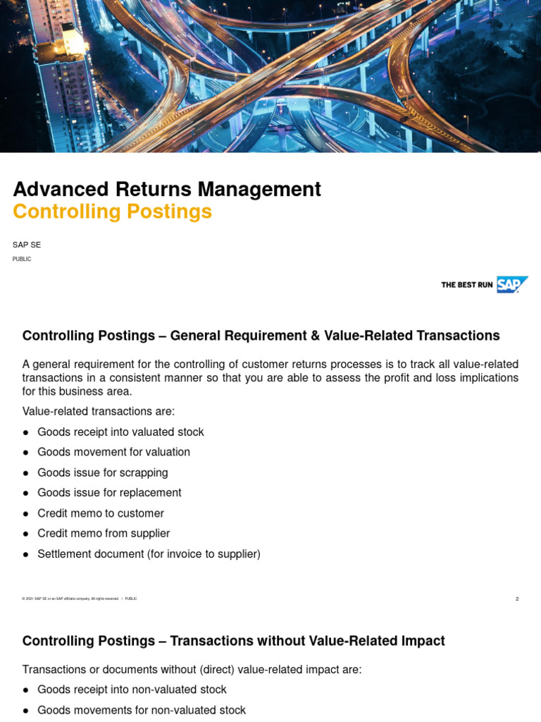 SAP Advanced Returns Management Guide | PDF | Goods | Valuation (Finance)