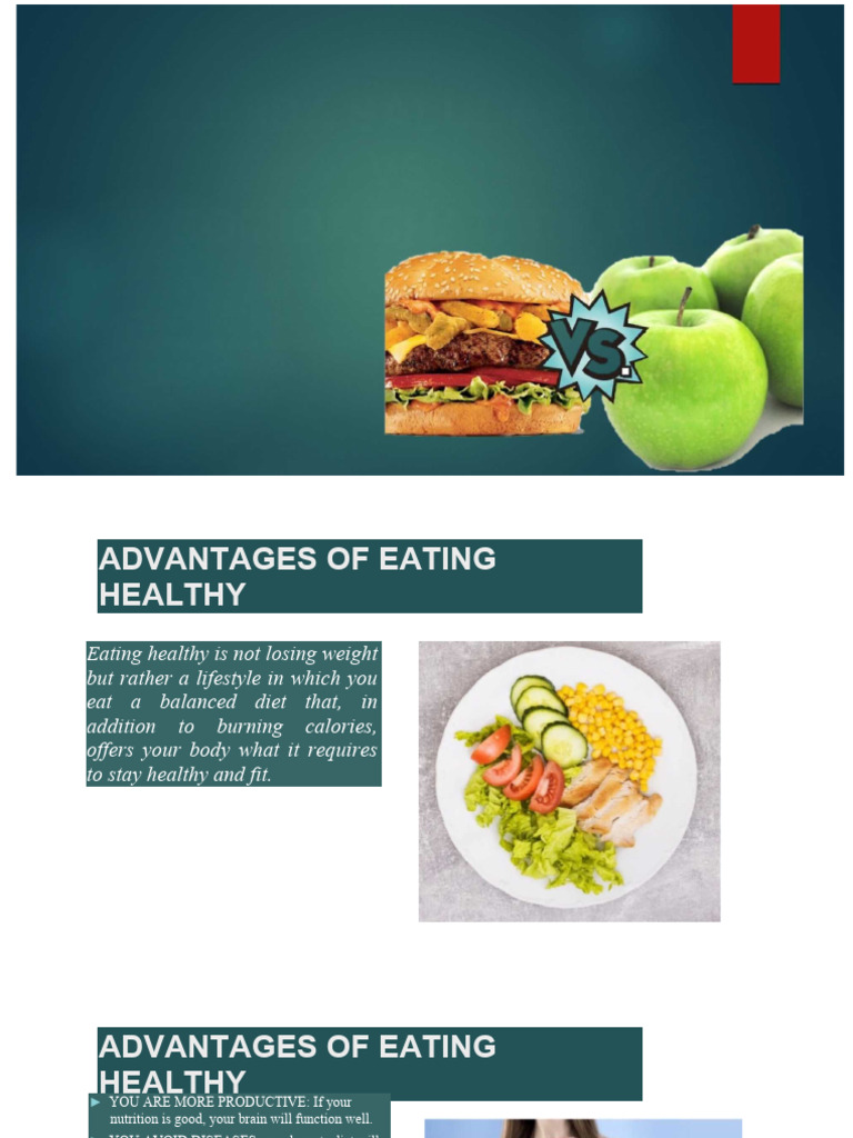 Healthy vs Junk Food: Pros and Cons | PDF | Healthy Diet | Foods