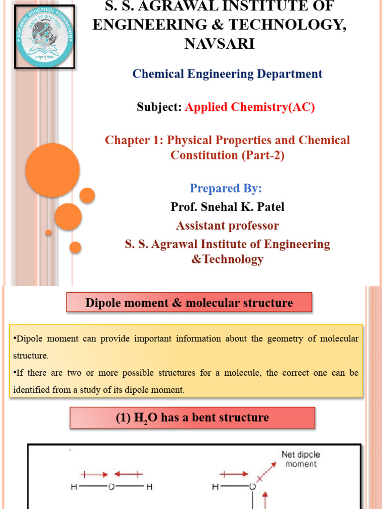 Dipole Moments and Molecular Structures | PDF | Magnetism | Chemical ...