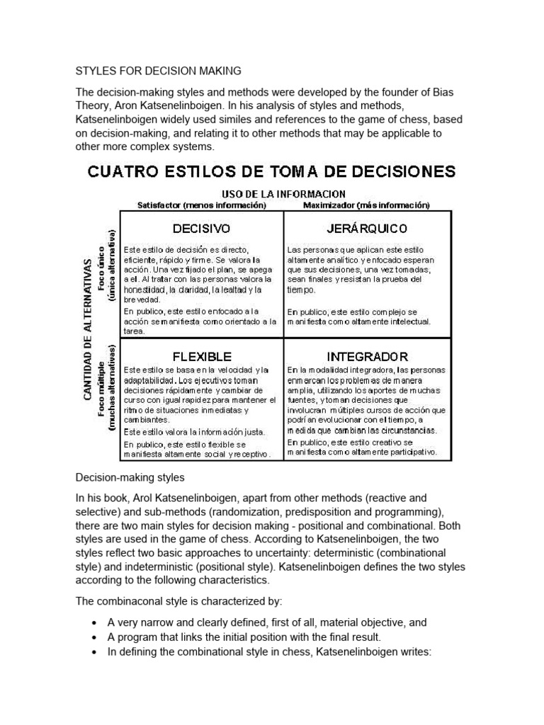 Decision-Making Styles Explained | PDF | Decision Making | Rationality