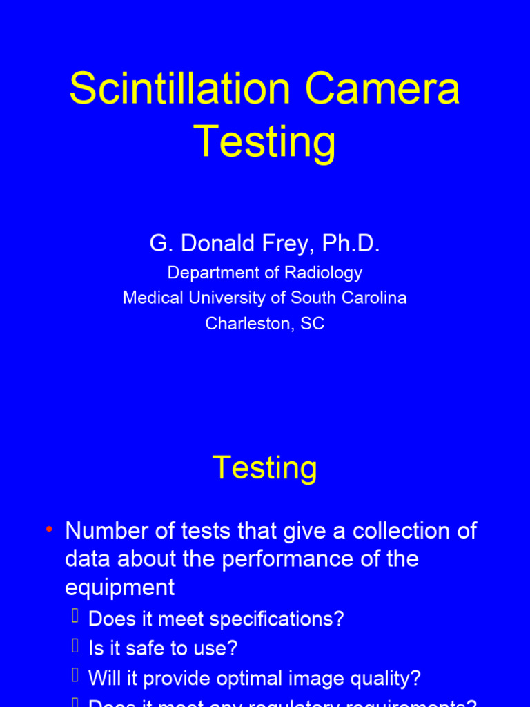 Scintillation camera testing pdf radiation medical physics