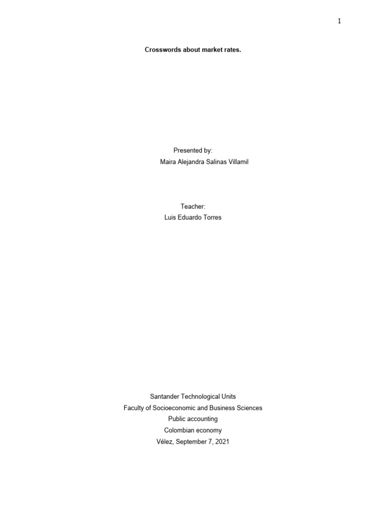 Financial Markets Crossword PDF Money Banks Financial Markets Crossword PDF Money Banks