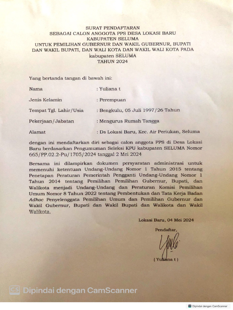 Surat Pendaftaran Pdf