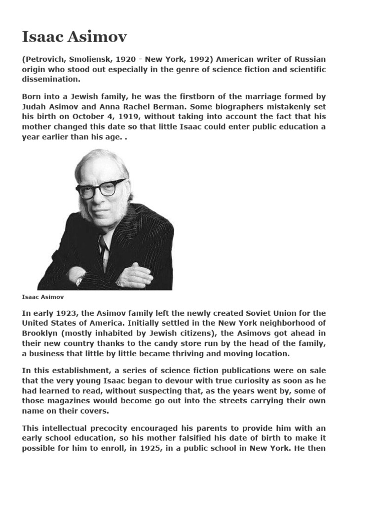 Image Result For Isaac Asimov Biography Facts Britannica