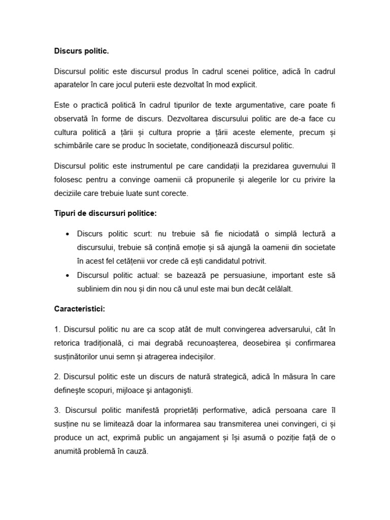 Discurs Politic | PDF